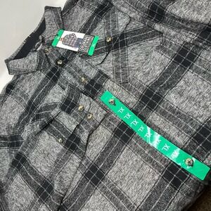 NWT Colorado Clothing Men's 4 POCKET HEAVYWEIGHT Flannel Shirt GRAY PLAID XL